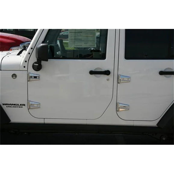 Load image into Gallery viewer, Putco 401271 Chrome Trim Hinges Covers-Door &amp; Hood for 07-18 Jeep Wrangler JK Unlimited
