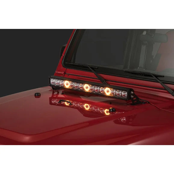 Load image into Gallery viewer, Quadratec J3 LED 28&quot; Light Bar with Hood Mount Brackets and Wiring for 97-06 Jeep Wrangler TJ &amp; Unlimited
