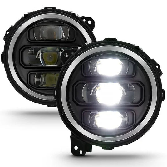 Anzo USA 111466 Full LED Projector Headlights in Black for 18-24 Jeep Wrangler JL & Gladiator JT