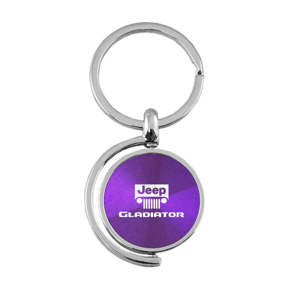 Load image into Gallery viewer, Automotive Gold Spinner Jeep Logo Gladiator Keychain
