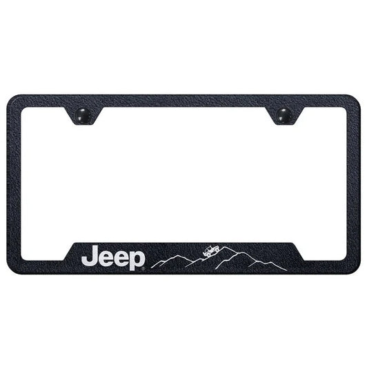 Automotive Gold Laser Etched Stainless Jeep Mountain License Plate Frame