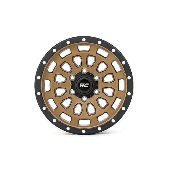 Load image into Gallery viewer, Rough Country 87170913 87 Series Wheel in Bronze with Black Simulated Beadlock for 87-06 Jeep Wrangler YJ &amp; TJ
