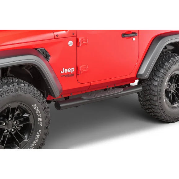 Load image into Gallery viewer, Quadratec QR4 Heavy Duty Oval Side Steps for 18-24 Jeep Wrangler JL 2-Door
