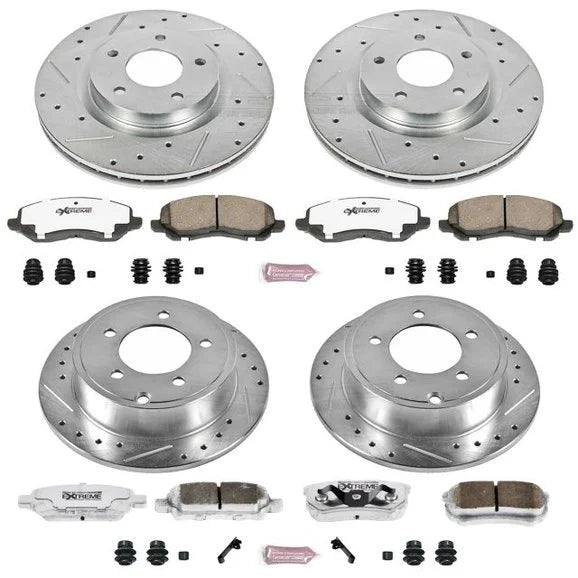 Power Stop K2840-26 Front & Rear Z26 Street Warrior Performance Brake Kit for 07-17 Jeep Compass & Patriot MK