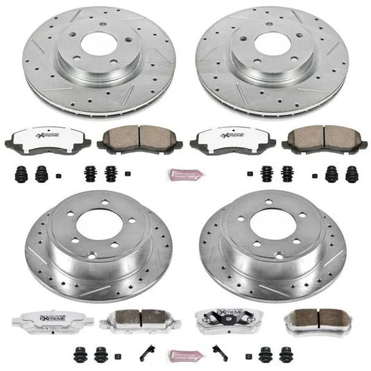 Power Stop K2840-26 Front & Rear Z26 Street Warrior Performance Brake Kit for 07-17 Jeep Compass & Patriot MK