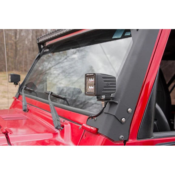 Load image into Gallery viewer, Rough Country 70046 Lower A-Pillar Light Mounts for 97-06 Jeep Wrangler TJ
