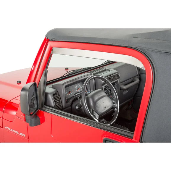 Load image into Gallery viewer, AVS 12642 Ventshade Window Deflectors in Stainless Steel for 97-06 Jeep Wrangler TJ &amp; Unlimited
