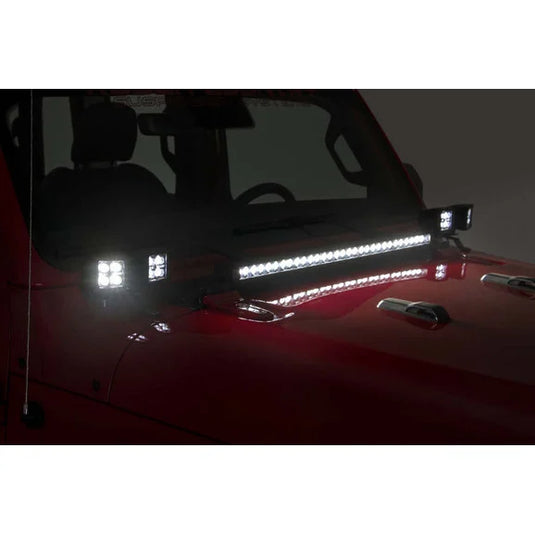 Rough Country Quad LED Light Pod Kit for 18-24 Jeep Wrangler JL & Gladiator JT