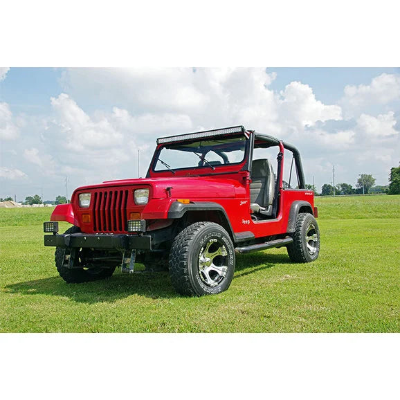 Load image into Gallery viewer, Rough Country 70508 50in LED Light Bar Windshield Mounts for 87-95 Jeep Wrangler YJ
