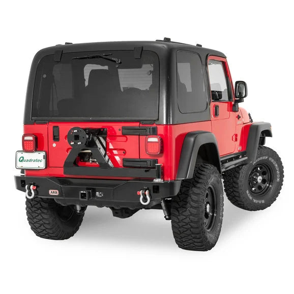 Load image into Gallery viewer, ARB Rear Modular Bumper &amp; Swing Away Wheel Carrier in Black for 97-06 Jeep Wrangler TJ
