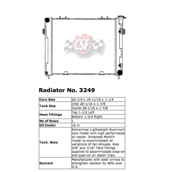 Load image into Gallery viewer, CSF 3292 OE Replacement Radiator with Plastic Tank &amp; Aluminum Core for 05-10 Jeep Grand Cherokee WK &amp; Commander XK with 3.7, 4.7, 5.7, and 6.1L engines
