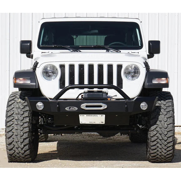 Load image into Gallery viewer, LoD Offroad JLP0720 Signature License Plate Front Bumper Under Mount for 07-24 Jeep Wrangler JK, JL, &amp; Gladiator JT
