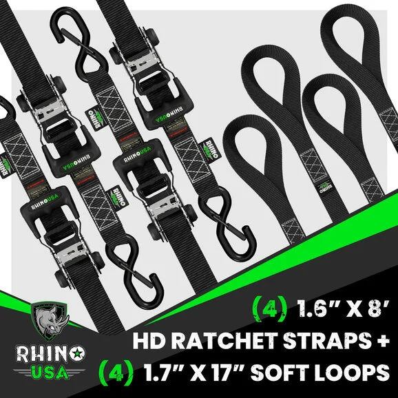 Load image into Gallery viewer, Rhino USA 1.6&quot; x 8&#39; Heavy Duty Ratchet Tie-Down
