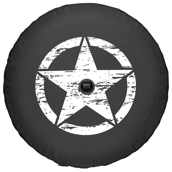 Load image into Gallery viewer, Boomerang Enterprises Distressed Star Logo Tire Cover for 18-20 Jeep Wrangler JL
