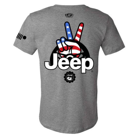 Jeep Merchandise Men's Jeep Wave USA T-Shirt in Heather Grey