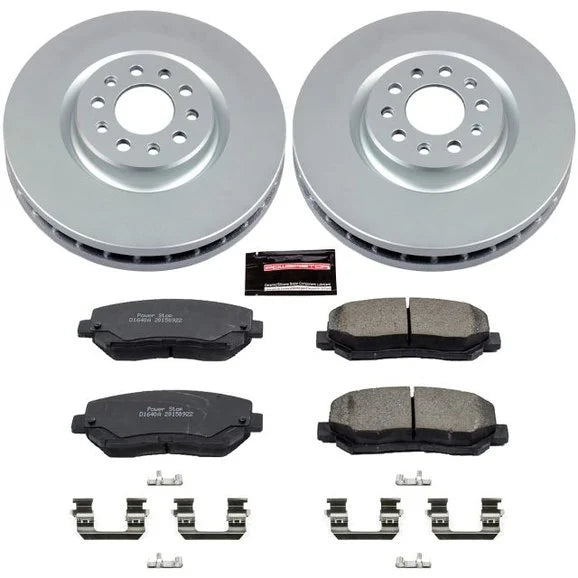 Power Stop CRK6538 Front Z17 Evolution Geomet Coated Brake Kit for 14-19 Jeep Cherokee KL with Single Piston Front Calipers