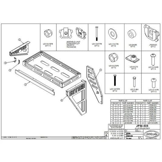 MORryde JP54-035 Overland Rack Kit for 07-18 Jeep Wrangler JK