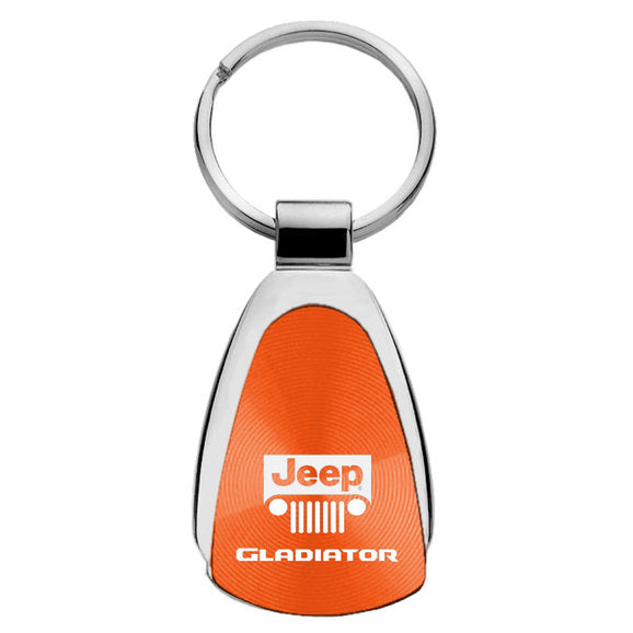 Load image into Gallery viewer, Automotive Gold Teardrop Jeep Logo Gladiator Keychain
