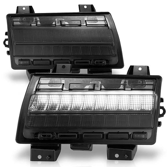 Load image into Gallery viewer, Anzo USA 511087 LED Parking Light with Sequential Turn Signal &amp; Smoked Lens for 18-21 Jeep Wrangler JL with Low Configured OEM Halogen Parking Lights
