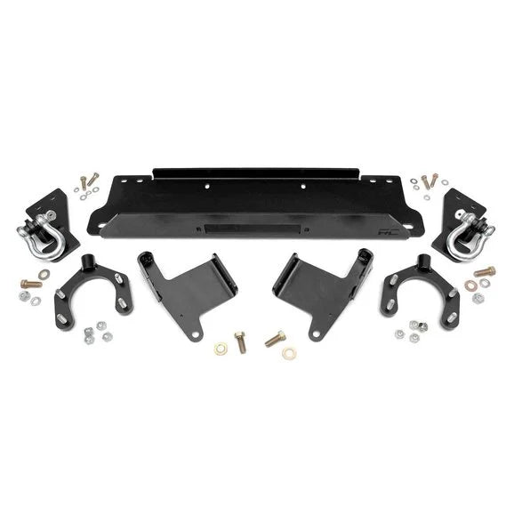 Rough Country Winch Mounting Plate for 07-18 Jeep Wrangler JK with Factory Plastic Front Bumper