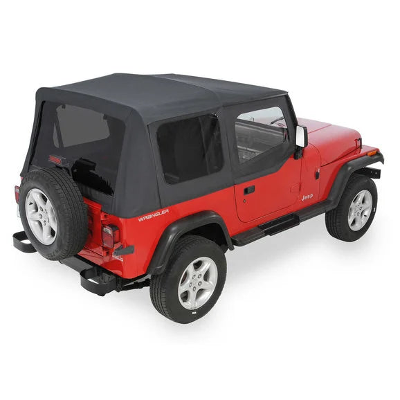 QuadraTop Replacement Soft Top with Upper Doors & Tinted Rear Windows for 88-95 Jeep Wrangler YJ