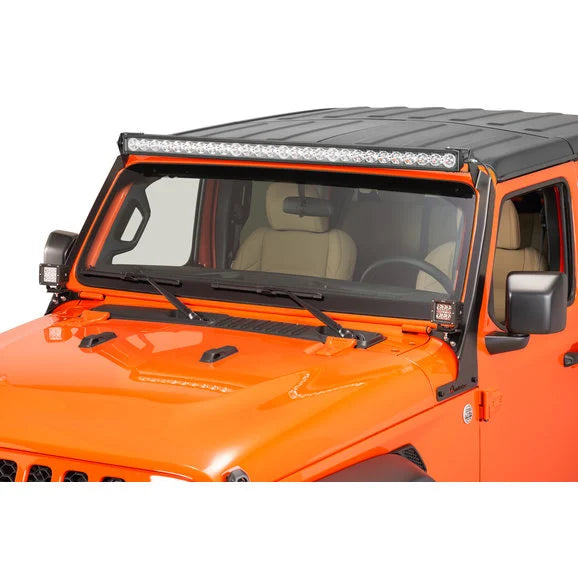 Load image into Gallery viewer, Quadratec Windshield Light Bar Brackets w/ A-Pillar Light Mounts for 18-21 Jeep Wrangler JL &amp; Gladiator JT
