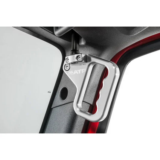 American Trail Products Front Billet Aluminum Grab Handles with Black Brackets for 07-18 Jeep Wrangler JK