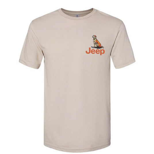 Jeep Merchandise Men's Jeep Built/Dogs T-Shirt in Khaki