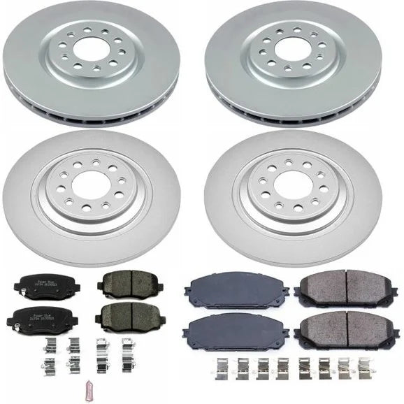 Power Stop CRK7415 Front & Rear Z17 Evolution Geomet Coated Brake Kit for 2017 Jeep Cherokee KL