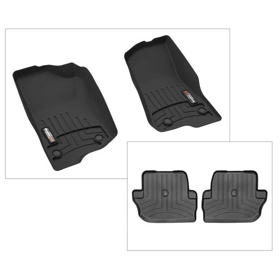 Load image into Gallery viewer, WeatherTech DigitalFit Front &amp; Rear Floor Liners in Black for 18-24 Jeep Wrangler JL 2-Door
