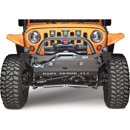 Body Armor JK-19532 Front Mid-Stubby Winch Bumper for 07-18 Jeep Wrangler JK