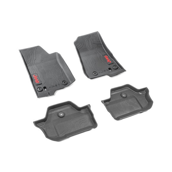 Load image into Gallery viewer, Mopar 82216625AA All-Weather Front &amp; Rear Floor Liner Pair for 18-24 Jeep Wrangler JL 2 Door
