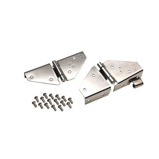 Kentrol Stainless Steel Windshield Hinge Set for 76-95 Jeep CJ & Wrangler YJ