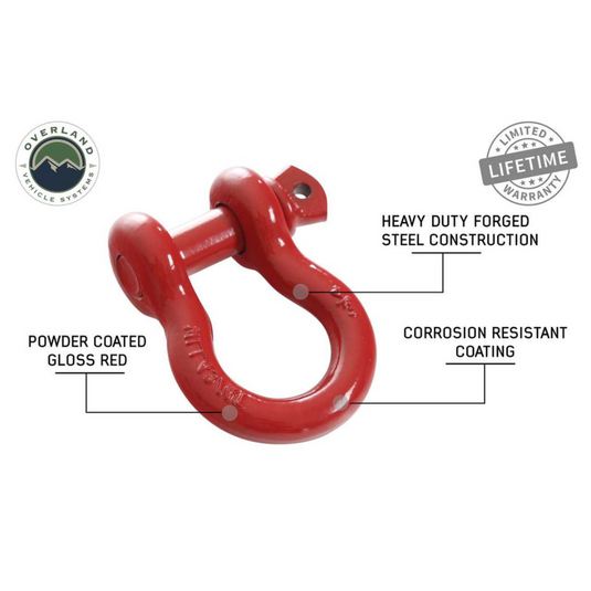 Recovery Shackle 3/4" 4.75 Ton Red