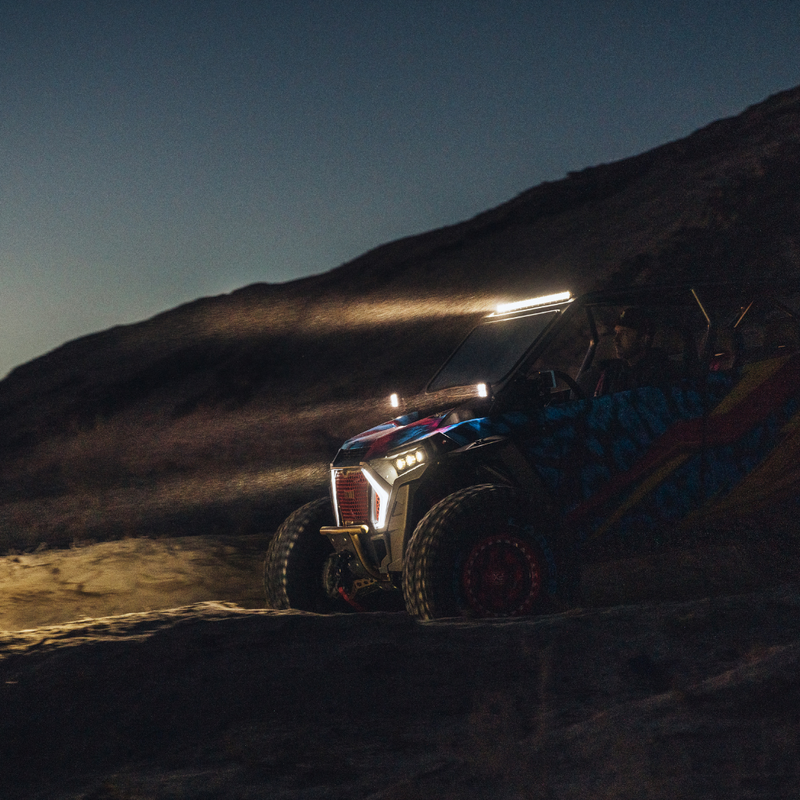 Load image into Gallery viewer, clear 30 inch led light bar mounted on a polaris rzr
