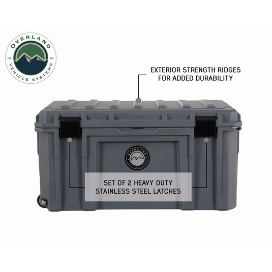 D.B.S. - Dark Grey 169 QT Dry Box With Wheels, Drain, And Bottle Opener