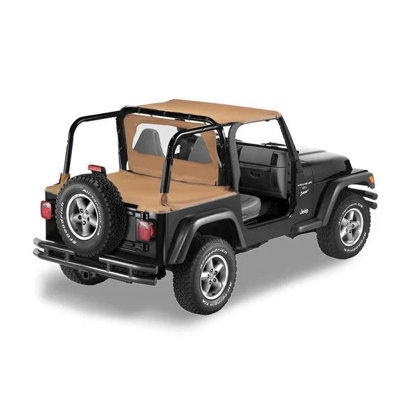 Bestop Strapless Bikini Top, Windjammer& Duster Deck Cover Combo for 97-02 Jeep Wrangler TJ with Hardtop