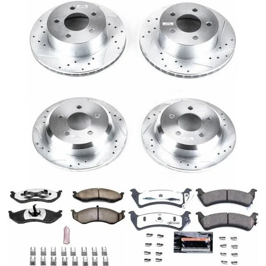 Power Stop K2221-26 Rear Z26 Street Warrior Performance Brake Kit for 05-10 Jeep Grand Cherokee WK & 06-10 Jeep Commander XK