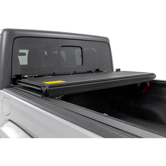 Rough Country 47620500A Low Profile Hard Tri-Fold Tonneau Cover for 20-24 Jeep Gladiator JT