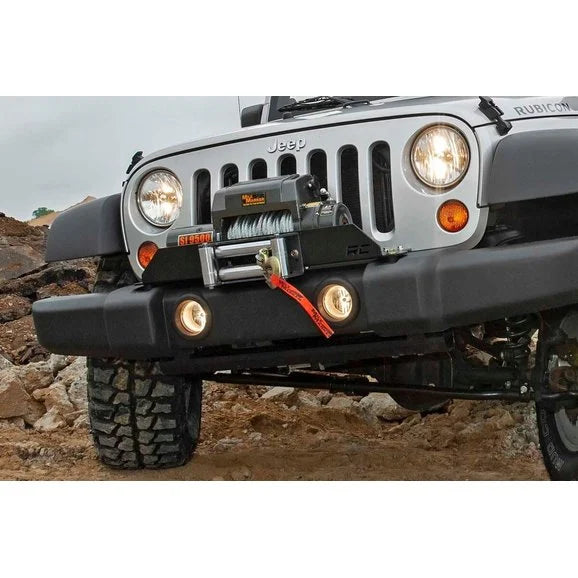 Load image into Gallery viewer, Rough Country Winch Mounting Plate for 07-18 Jeep Wrangler JK with Factory Plastic Front Bumper
