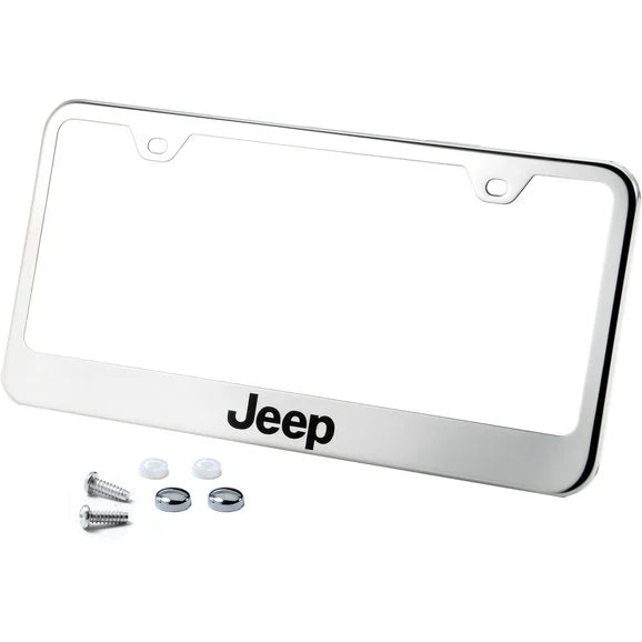 Automotive Gold Premiere Collection Etched Jeep Logo License Plate Frame