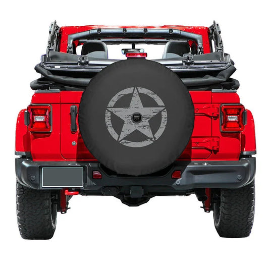 Boomerang Enterprises Distressed Star Logo Tire Cover for 18-20 Jeep Wrangler JL