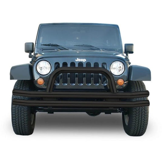 Rampage Products Front Double Tube Bumper with Hoop for 07-24 Jeep Wrangler JL, JK & Gladiator JT