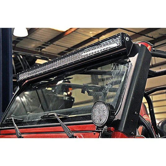 Rough Country 50-Inch Straight LED Light Bar Upper Windshield Mount Kit for 97-06 Jeep Wrangler TJ & Unlimited