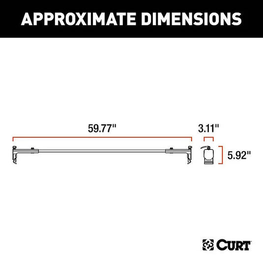 CURT 18122 Roof Rack Crossbars for 20-24 Jeep Wrangler JL & Gladiator JT