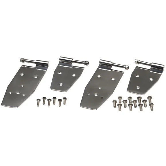 Kentrol 30469 Polished Stainless Steel Full Door Hinges for 94-95 Jeep Wrangler YJ