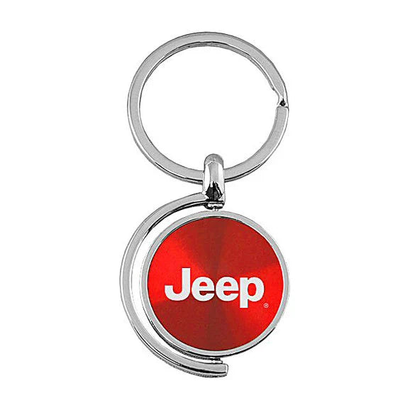 Load image into Gallery viewer, Automotive Gold Spinner Jeep Logo Keychain
