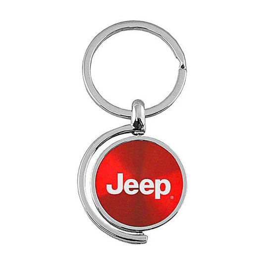 Automotive Gold Spinner Jeep Logo Keychain