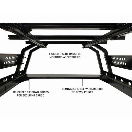 Overland Vehicle Systems 22030101 Discovery Rack Mid Size Truck Bed System for 20-24 Jeep Gladiator JT