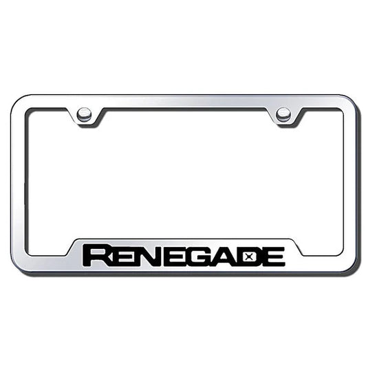 Automotive Gold Laser Etched Cut-Out Renegade Logo License Plate Frame